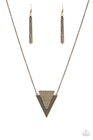 Ancient Arrow Brass Paparazzi Necklace