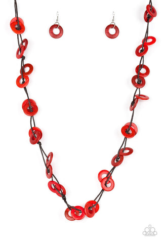 Waikiki Winds Red Paparazzi Necklace