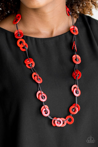 Waikiki Winds Red Paparazzi Necklace