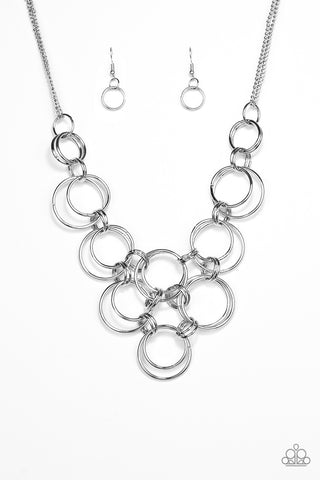 Ringing off the Hook Silver Paparazzi Necklace