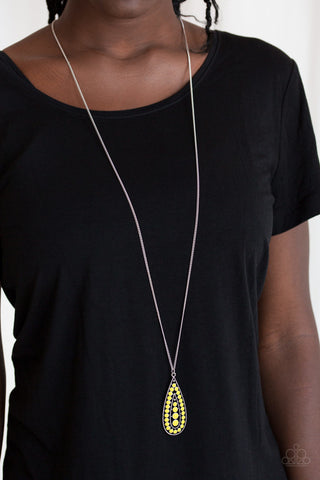 Tiki Tease Yellow Paparazzi Necklace