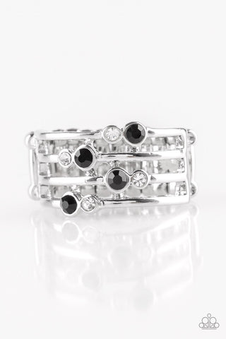 Sparkle Showdown Black Paparazzi Ring