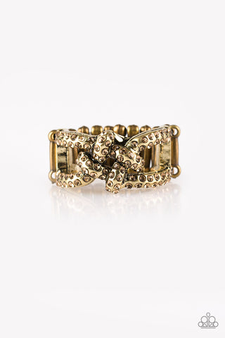 Can Only Go UPSCALE from Here Brass Paparazzi Ring