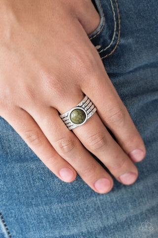 Blooming Badlands Green Paparazzi Ring