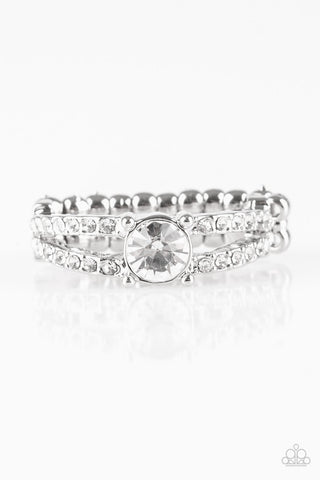 Dream Sparkle White Paparazzi Ring
