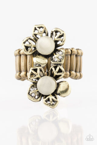 Magnolia Mansions Brass Paparazzi Ring