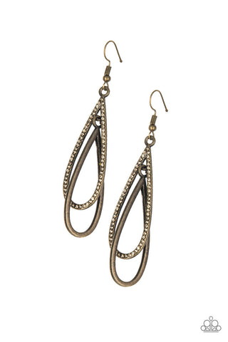 Spotlight Splendor Brass Paparazzi Earrings