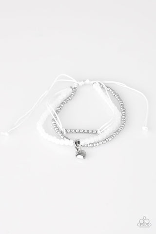 Reckless Romance White Paparazzi Bracelet