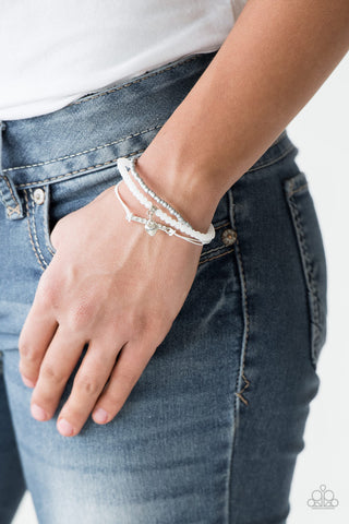 Reckless Romance White Paparazzi Bracelet