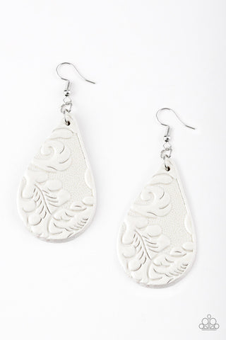 Feelin Groovy White Paparazzi Earrings