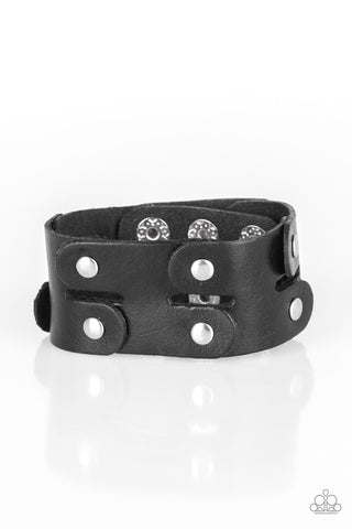 Downright Desperado Black Paparazzi Bracelet