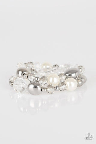 Downtown Dazzle White Paparazzi Bracelet