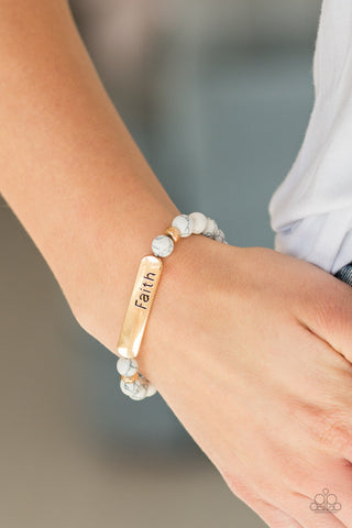 Fearless Faith Gold Paparazzi Bracelet
