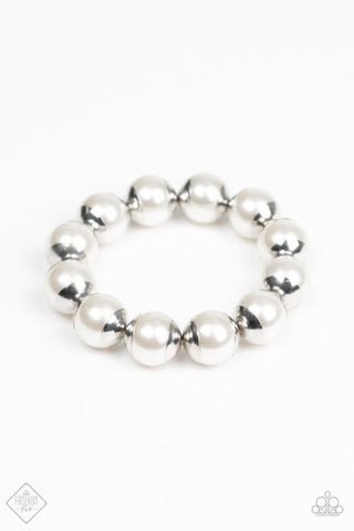 One Woman SHOW-Stopper White Paparazzi Bracelet