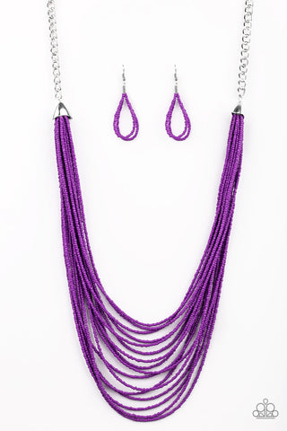 Peacefully Pacific Purple Paparazzi Necklace