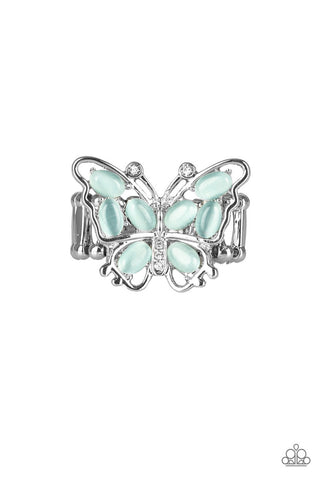 Flutter Flair Blue Paparazzi Ring