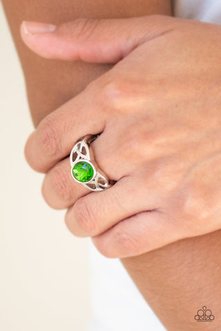 Shimmer Splash Green Paparazzi Ring