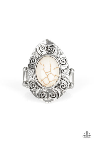 Mega Mother Nature White Paparazzi Ring