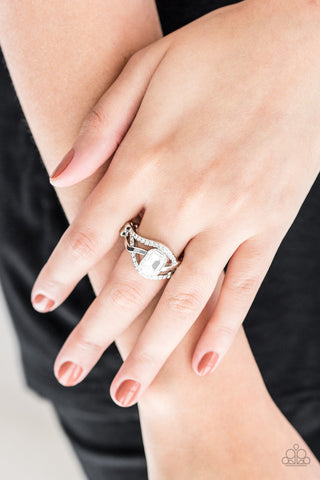 BLING it On! White Paparazzi Ring