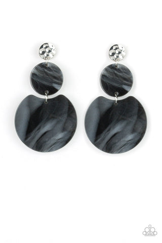 Miami Mariner Black Paparazzi Earrings