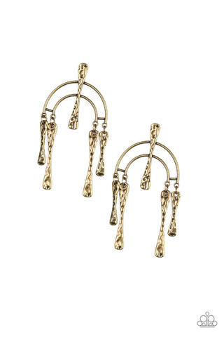 ArtiFACTS of Life Brass Paparazzi Earrings