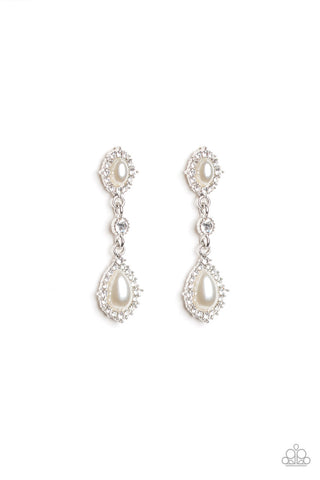 All-GLOWING White Paparazzi Earrings