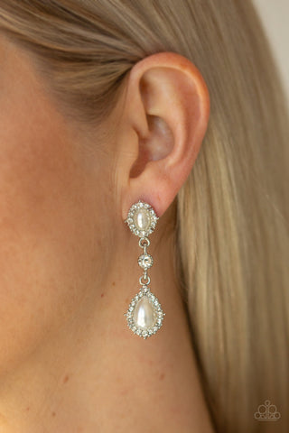 All-GLOWING White Paparazzi Earrings