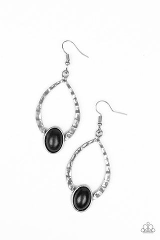 Pony Up Black Paparazzi Earrings