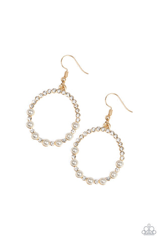 Glowing Grandeur Gold Paparazzi Earrings