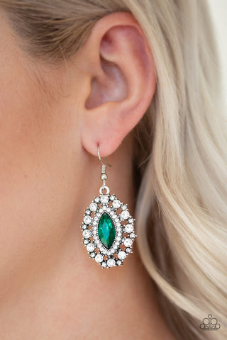 Long May She Reign Green Paparazzi Earrings