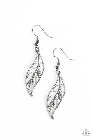 Sparkling Stems White Paparazzi Earrings