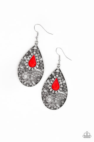 Modern Monte Carlo Red Paparazzi Earrings