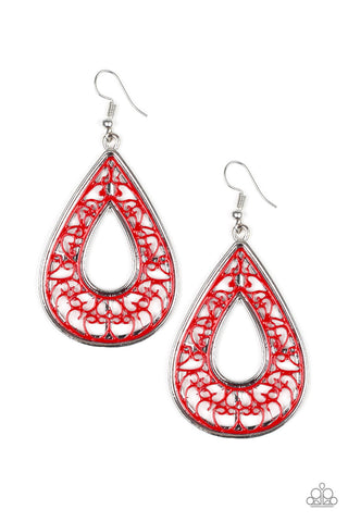 Drop Anchor Red Paparazzi Earrings