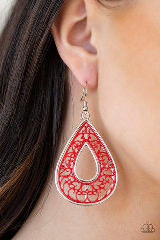 Drop Anchor Red Paparazzi Earrings