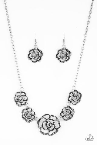 Primrose Princess Silver Paparazzi Necklace