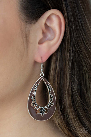 Compliments to the CHIC Brown Paparazzi Earrings
