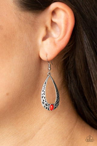 Colorfully Charismatic Red Paparazzi Earrings