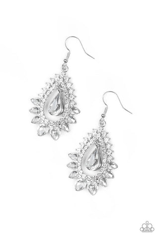 Boss Brilliance White Paparazzi Earrings