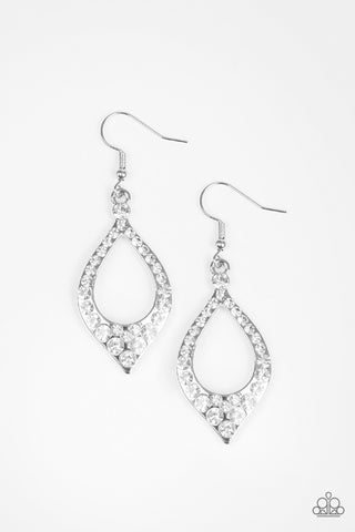 Finest First Lady White Paparazzi Earrings
