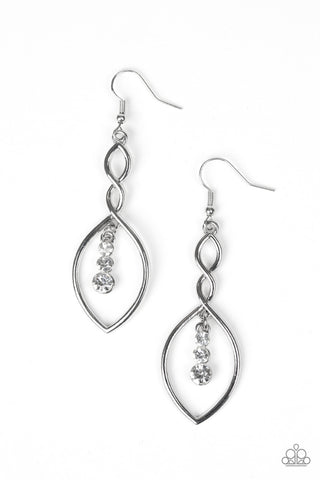 Timeless Twist White Paparazzi Earrings