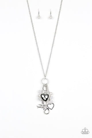 I Will Fly White Paparazzi Lanyard Necklace