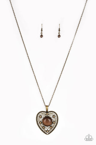 One Heart Brass Paparazzi Necklace