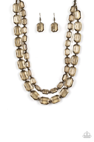 Ice Bank Brass Paparazzi Necklace