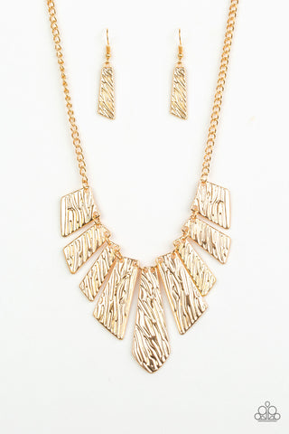 Texture Tigress Gold Paparazzi Necklace