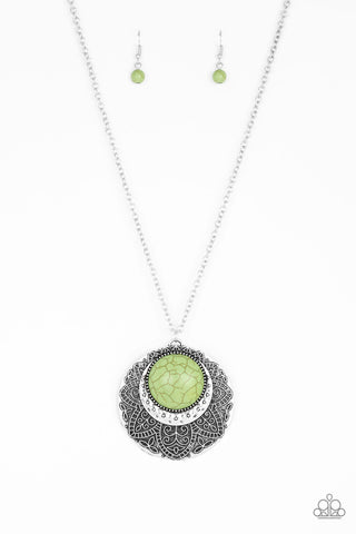 Medallion Meadow Green Paparazzi Necklace