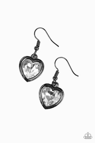 Real Romance Black Paparazzi Earrings