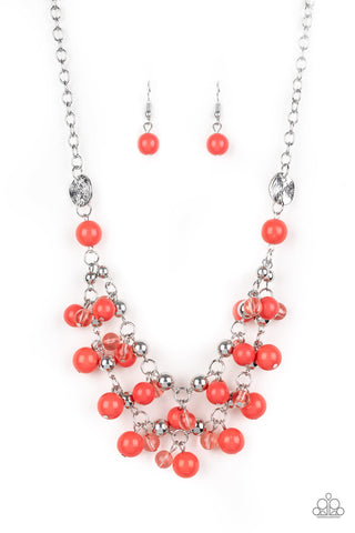 Seaside Soiree Orange Paparazzi Necklace