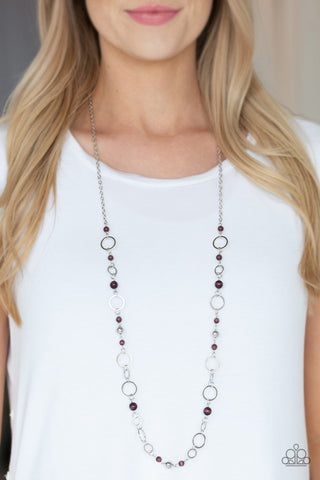 Kid in a Candy Shop - Purple - Moonstone Bead Paparazzi Long Necklace