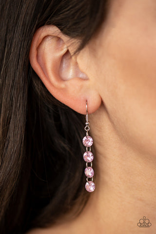 Trickle-Down Effect Pink Paparazzi Earrings