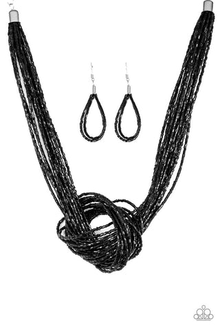 Knotted Knockout Black Paparazzi Necklace